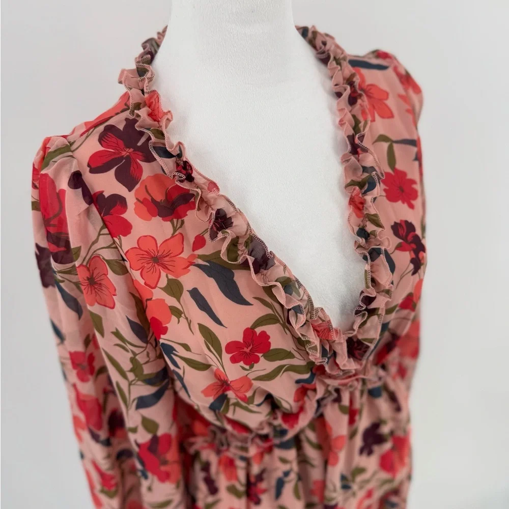 Floral Long Sleeve Maxi Dress, Size M - Picture 7 of 11